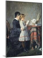 Grandmother's Lessons, 1880-1881-Silvestro Lega-Mounted Giclee Print