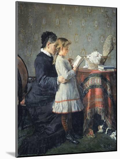 Grandmother's Lessons, 1880-1881-Silvestro Lega-Mounted Giclee Print