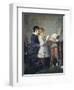 Grandmother's Lessons, 1880-1881-Silvestro Lega-Framed Giclee Print