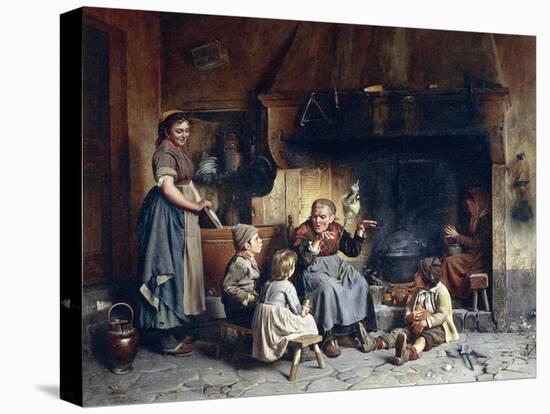 Grandmother's Story-Pietro Saltini-Stretched Canvas