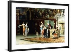Grandmother's Visit, 1881-Francesco Vinea-Framed Giclee Print