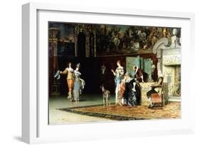 Grandmother's Visit, 1881-Francesco Vinea-Framed Giclee Print