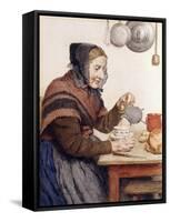 Grandmother with Coffee, 1904-Albert Anker-Framed Stretched Canvas