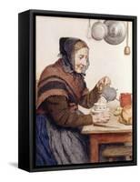 Grandmother with Coffee, 1904-Albert Anker-Framed Stretched Canvas