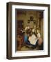 Grandmother with Three Granddaughters-Ferdinand Georg Waldmüller-Framed Giclee Print