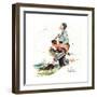 Grandpa and Me: Fishing-Norman Rockwell-Framed Giclee Print