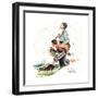 Grandpa and Me: Fishing-Norman Rockwell-Framed Giclee Print