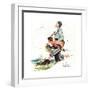 Grandpa and Me: Fishing-Norman Rockwell-Framed Giclee Print