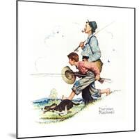 Grandpa and Me: Fishing-Norman Rockwell-Mounted Giclee Print