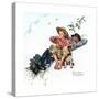 Grandpa and Me: Picking Daisies-Norman Rockwell-Stretched Canvas