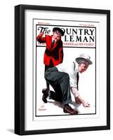 "Grandpa Goes Knuckles Down," Country Gentleman Cover, March 10, 1923-J.F. Kernan-Framed Giclee Print