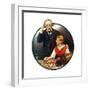 Grandpa Listening In on the Wireless-Norman Rockwell-Framed Premium Giclee Print