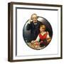 Grandpa Listening In on the Wireless-Norman Rockwell-Framed Giclee Print