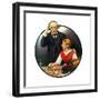 Grandpa Listening In on the Wireless-Norman Rockwell-Framed Giclee Print