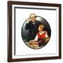 Grandpa Listening In on the Wireless-Norman Rockwell-Framed Giclee Print