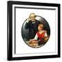 Grandpa Listening In on the Wireless-Norman Rockwell-Framed Giclee Print