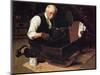 Grandpa’s Gift (or Grandfather Varnishing the Cradle; Up in the Garret)-Norman Rockwell-Mounted Giclee Print