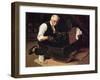 Grandpa’s Gift (or Grandfather Varnishing the Cradle; Up in the Garret)-Norman Rockwell-Framed Giclee Print