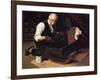 Grandpa’s Gift (or Grandfather Varnishing the Cradle; Up in the Garret)-Norman Rockwell-Framed Giclee Print