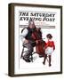 "Grandpa's Little Ballerina" Saturday Evening Post Cover, February 3,1923-Norman Rockwell-Framed Premium Giclee Print