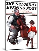 "Grandpa's Little Ballerina" Saturday Evening Post Cover, February 3,1923-Norman Rockwell-Mounted Giclee Print