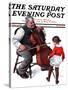 "Grandpa's Little Ballerina" Saturday Evening Post Cover, February 3,1923-Norman Rockwell-Stretched Canvas