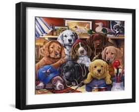 Grandpa's Puppies-Jenny Newland-Framed Giclee Print