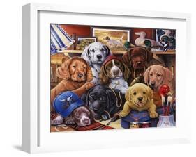 Grandpa's Puppies-Jenny Newland-Framed Giclee Print