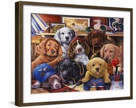 Grandpa's Puppies-Jenny Newland-Framed Giclee Print