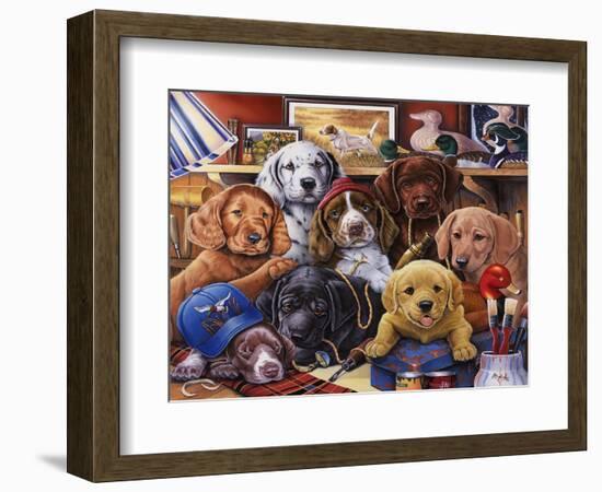 Grandpa's Puppies-Jenny Newland-Framed Giclee Print