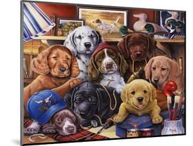 Grandpa's Puppies-Jenny Newland-Mounted Giclee Print