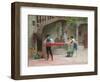 Grandpa's Sash (Oil on Panel)-Jean or Jehan Georges Vibert-Framed Giclee Print