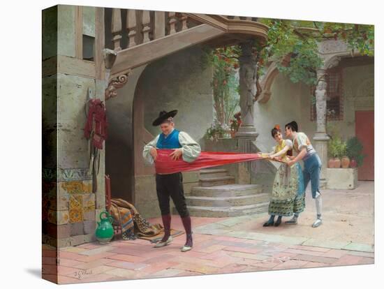 Grandpa's Sash (Oil on Panel)-Jean or Jehan Georges Vibert-Stretched Canvas