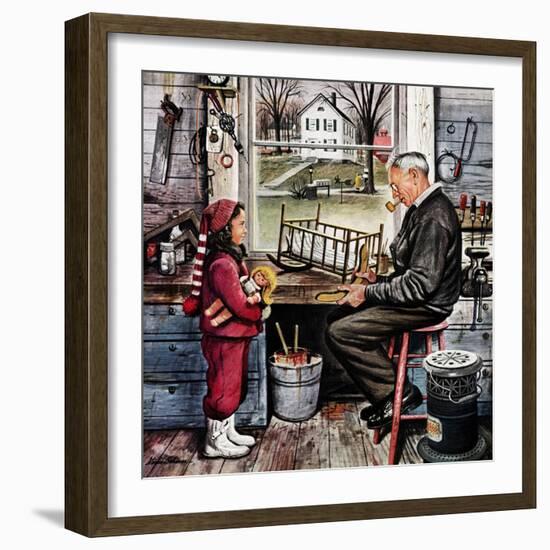 "Grandpa's Workshop," November 12, 1949-Stevan Dohanos-Framed Giclee Print