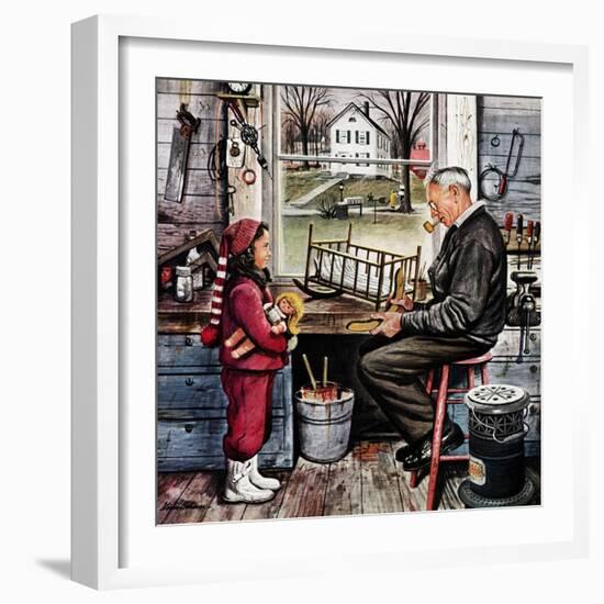 "Grandpa's Workshop," November 12, 1949-Stevan Dohanos-Framed Giclee Print