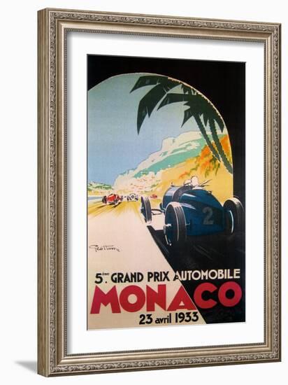 Grandprix Automobile Monaco 1933-null-Framed Giclee Print
