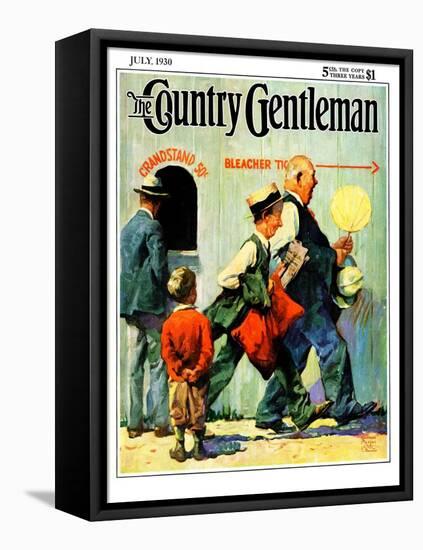 "Grandstand 50 Cents," Country Gentleman Cover, July 1, 1930-William Meade Prince-Framed Stretched Canvas