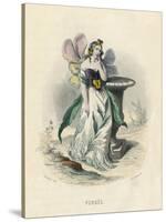 Grandville Pansy 1847-JJ Grandville-Stretched Canvas