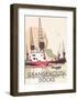 Grangemouth Docks - Dave Thompson Contemporary Travel Print-Dave Thompson-Framed Art Print