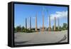 Granite obelisk, Independence Park, Shymkent, South Region, Kazakhstan, Central Asia, Asia-G&M Therin-Weise-Framed Stretched Canvas