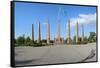 Granite obelisk, Independence Park, Shymkent, South Region, Kazakhstan, Central Asia, Asia-G&M Therin-Weise-Framed Stretched Canvas