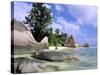 Granite Outcrops, La Digue Island, Seychelles, Africa-Pete Oxford-Stretched Canvas