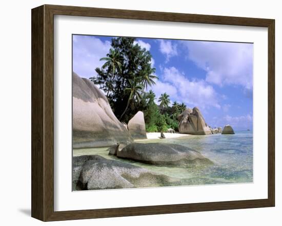 Granite Outcrops, La Digue Island, Seychelles, Africa-Pete Oxford-Framed Premium Photographic Print