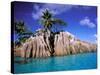 Granite Outcrops, La Digue Island, Seychelles, Africa-Pete Oxford-Stretched Canvas
