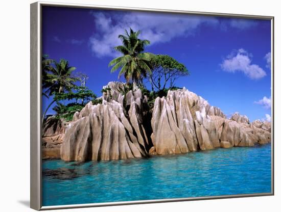 Granite Outcrops, La Digue Island, Seychelles, Africa-Pete Oxford-Framed Photographic Print