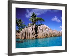 Granite Outcrops, La Digue Island, Seychelles, Africa-Pete Oxford-Framed Photographic Print