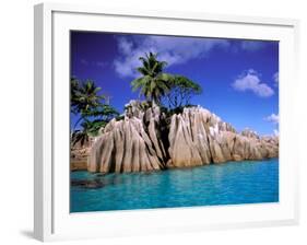 Granite Outcrops, La Digue Island, Seychelles, Africa-Pete Oxford-Framed Photographic Print