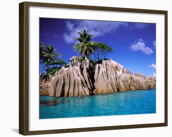 Granite Outcrops, La Digue Island, Seychelles, Africa-Pete Oxford-Framed Photographic Print