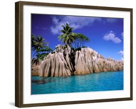 Granite Outcrops, La Digue Island, Seychelles, Africa-Pete Oxford-Framed Photographic Print