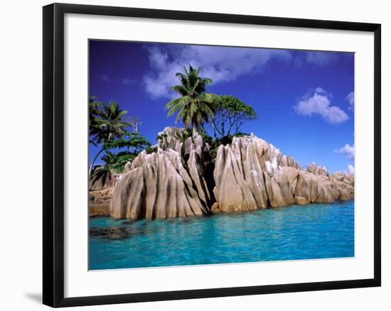 Granite Outcrops, La Digue Island, Seychelles, Africa-Pete Oxford-Framed Photographic Print